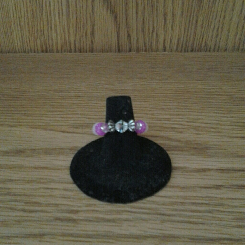 Handmade beaded Pink & Purple Ring