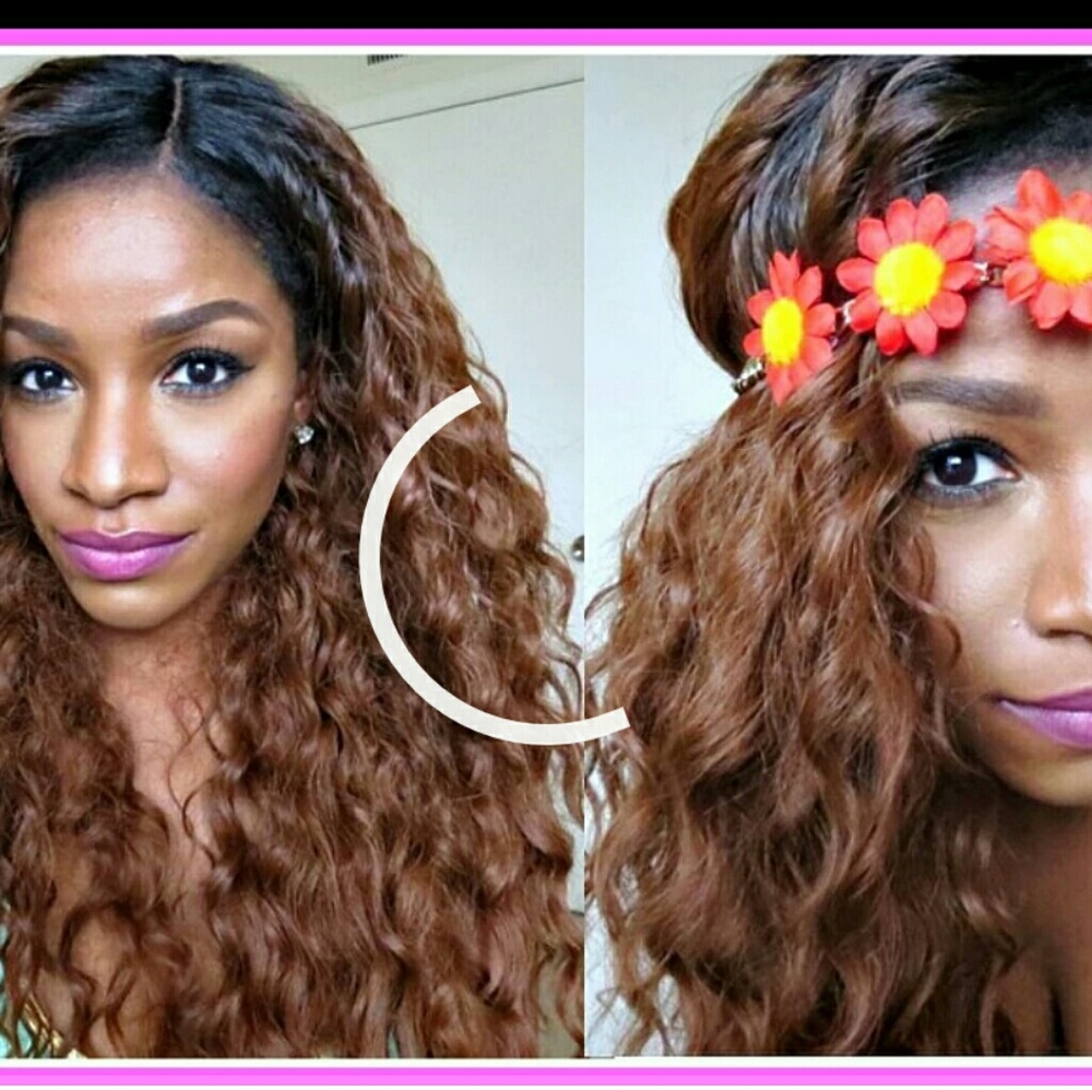 Curly brown ombre hair