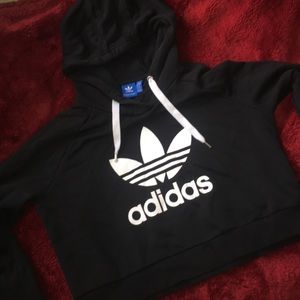 ADIDAS cropped black hoodie