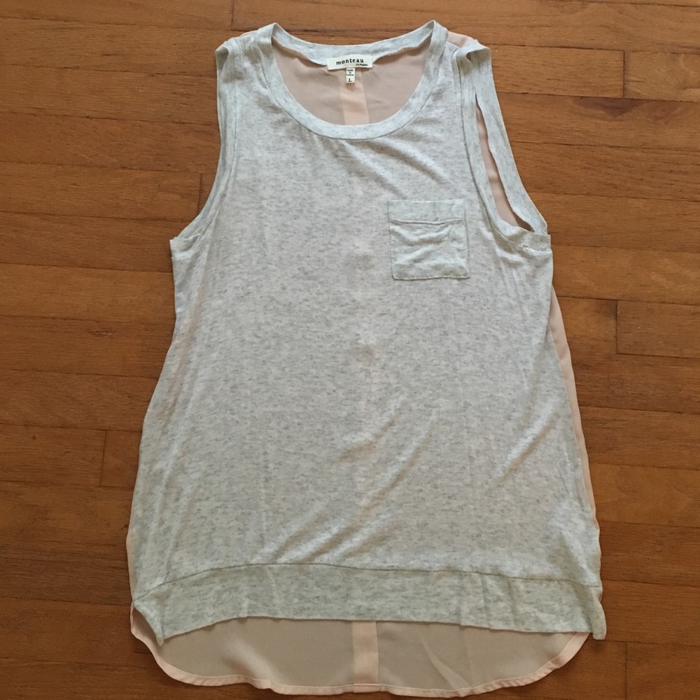 Grey and Peach Blouse