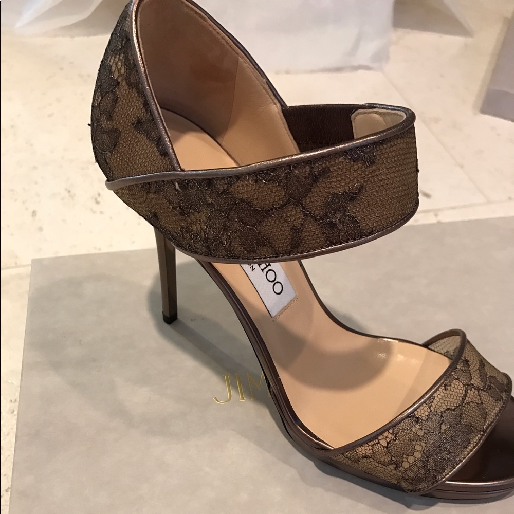 Jimmy Choo Alana Sandals (Honey Lace) Brand New!