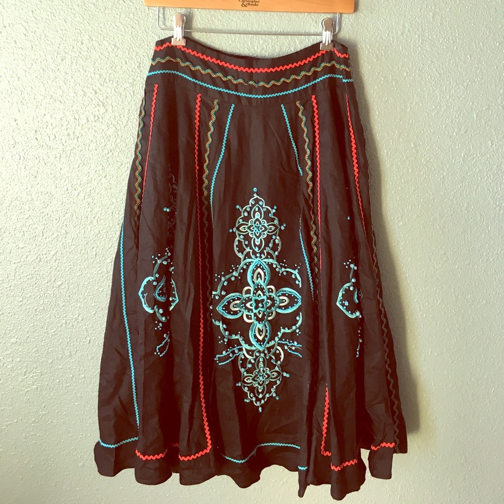 100% Linen Full beaded skirt