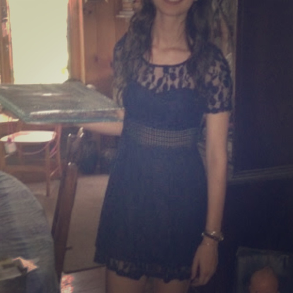 Blue lace dress