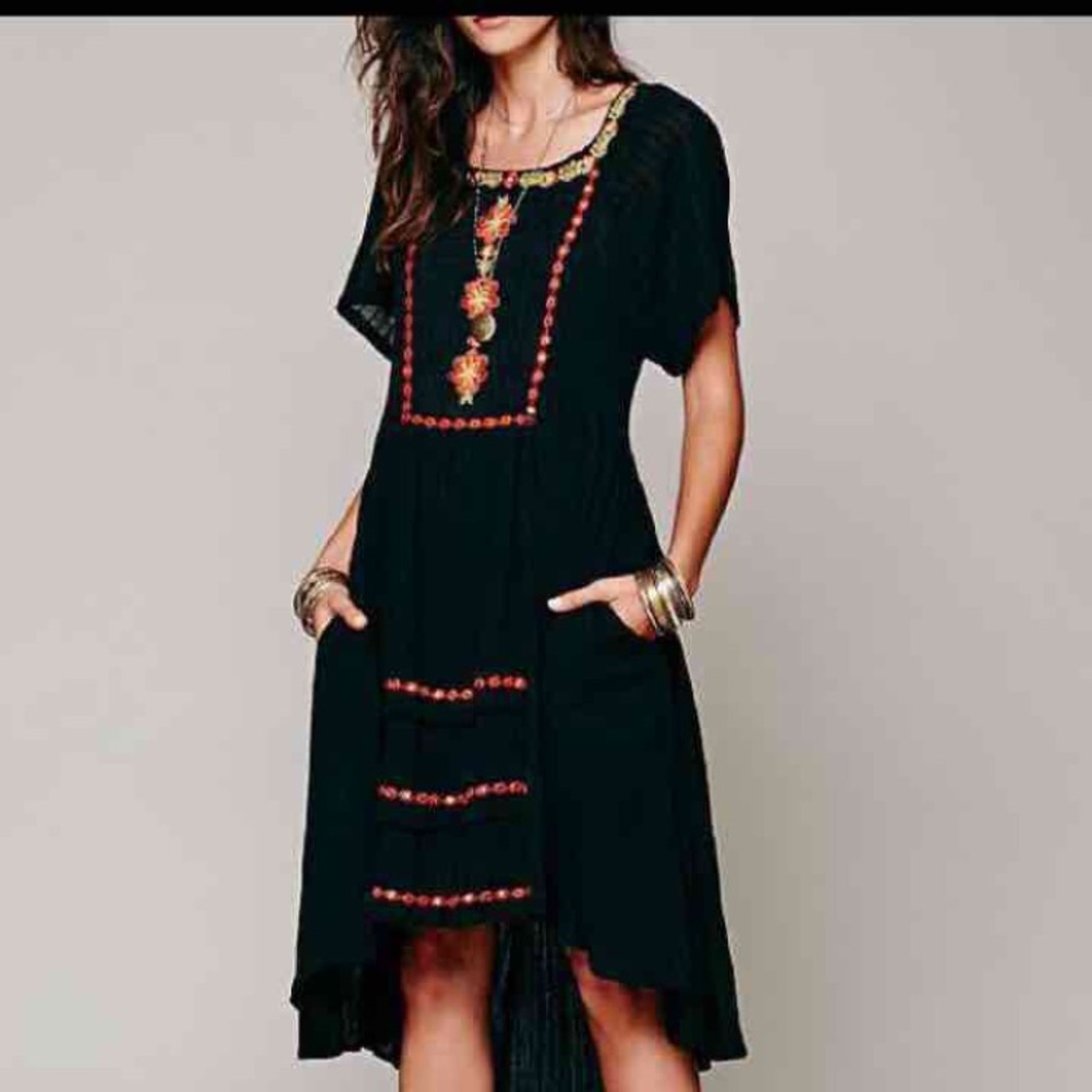 Free people folk embroidered dress