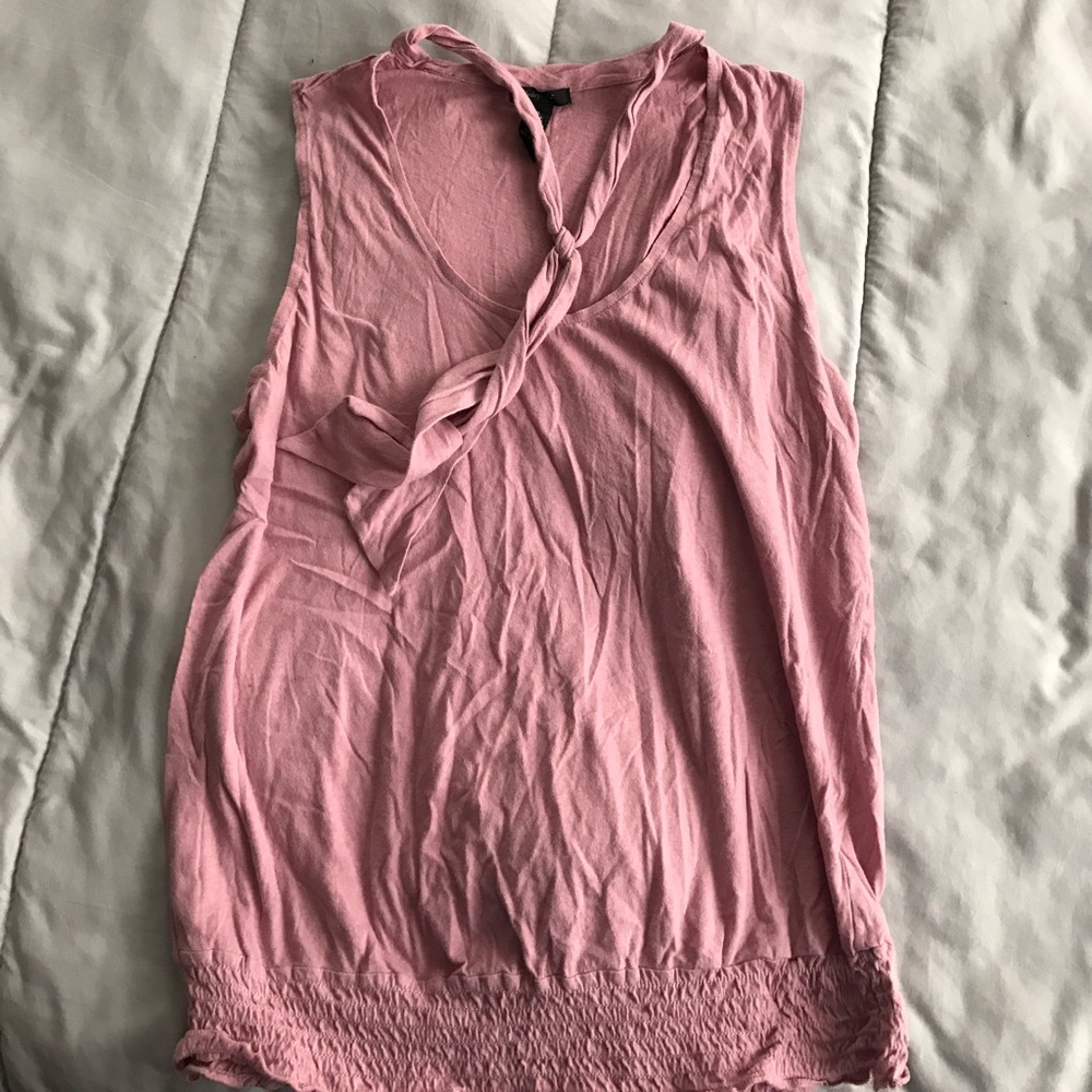 Dusty pink tie neck tank