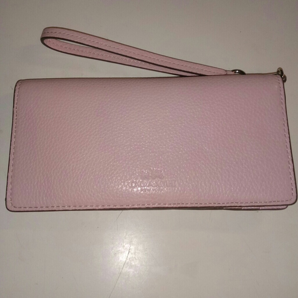 Blush pink coach wallet