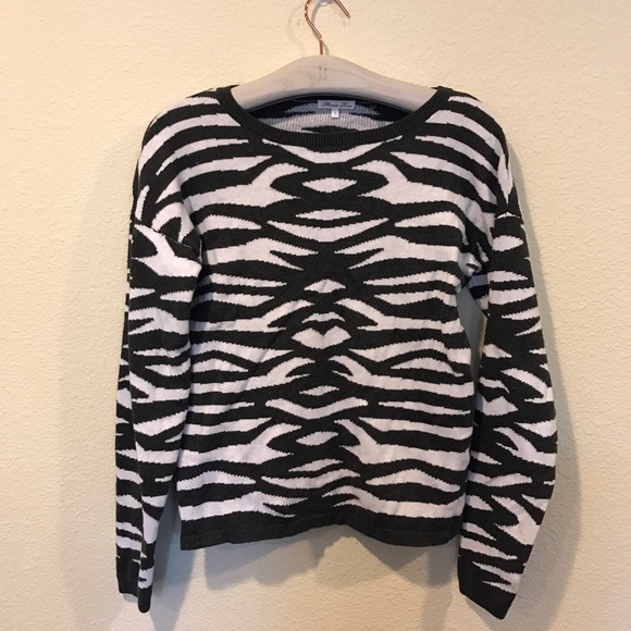 Minnie Rose Sweaters - Zebra print crew neck sweater Minnie Rose Sweaters - Zebra print crew neck sweater