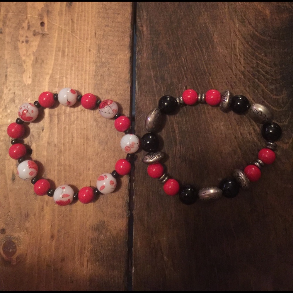 Two red bracelets bundle