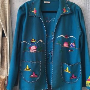 100% wool vintage Lopez Jacket made in Mexico