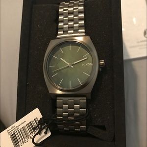 Nixon Time Teller Gunmetal & Green Oxyde BNIB