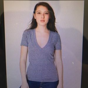 American Apparel Tri-Blend Deep V-Neck T-Shirt