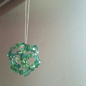 Crystal Geometric Pendant on Tiffany & Co chain