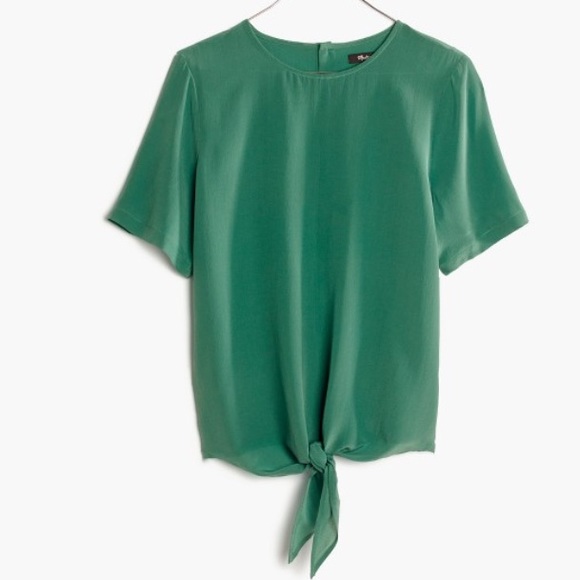 🎉Lowest🎉NWT Madewell Silk Button-Back Tie Blouse - Picture 3 of 3