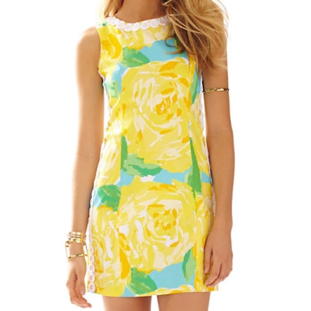 Lilly Pulitzer Yellow Mila Lace Shift Dress size 0