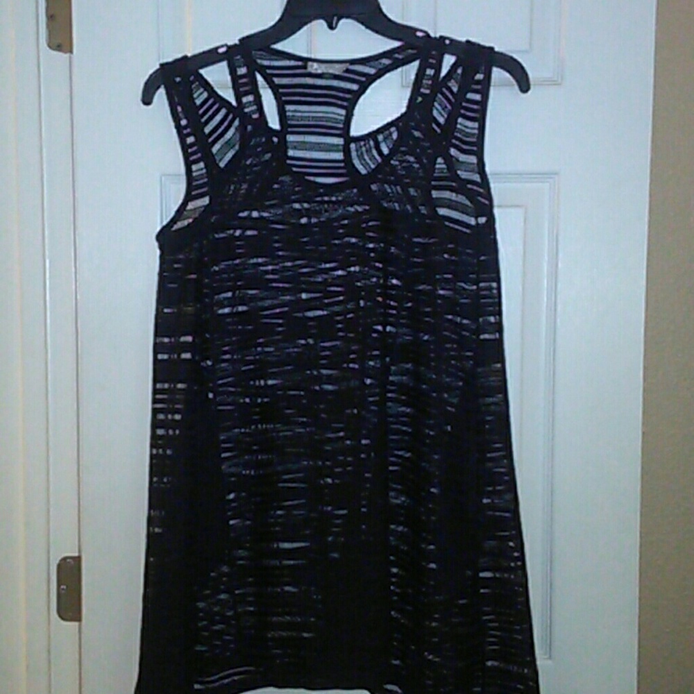 J Valdi swim sheer black swimsuit cover size M