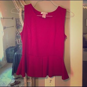 Red peplum top