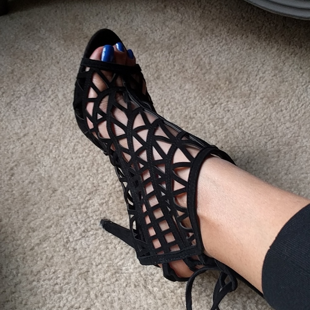 Zara black Caged Heels size 40