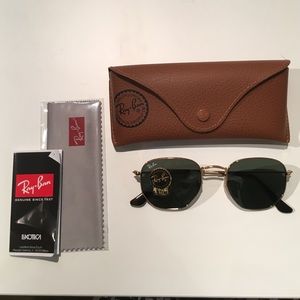 Ray Ban 51mm Hexagonal Aviator Sunglasses