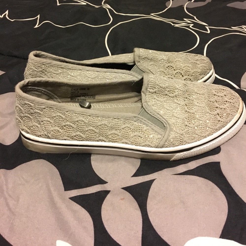 Vanity lace Slip on shoes.