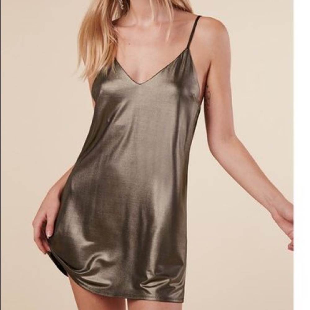 NWT REFORMATION metallic dress