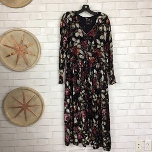 Nostalgia Long Sleeve Velvet Floral Dress