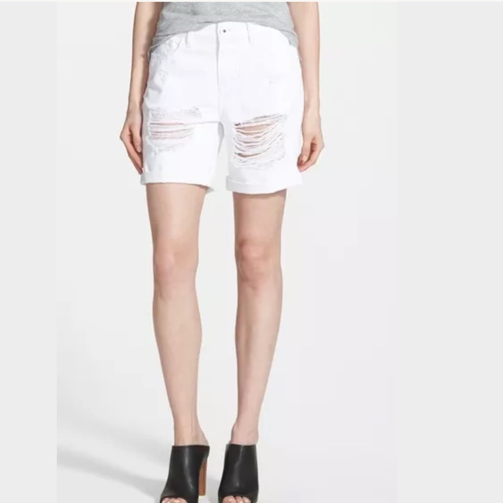 NWT DL1961 Corie Slouchy Boyfriend Shorts, White