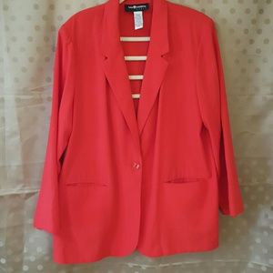 Red, single button, washable jacket