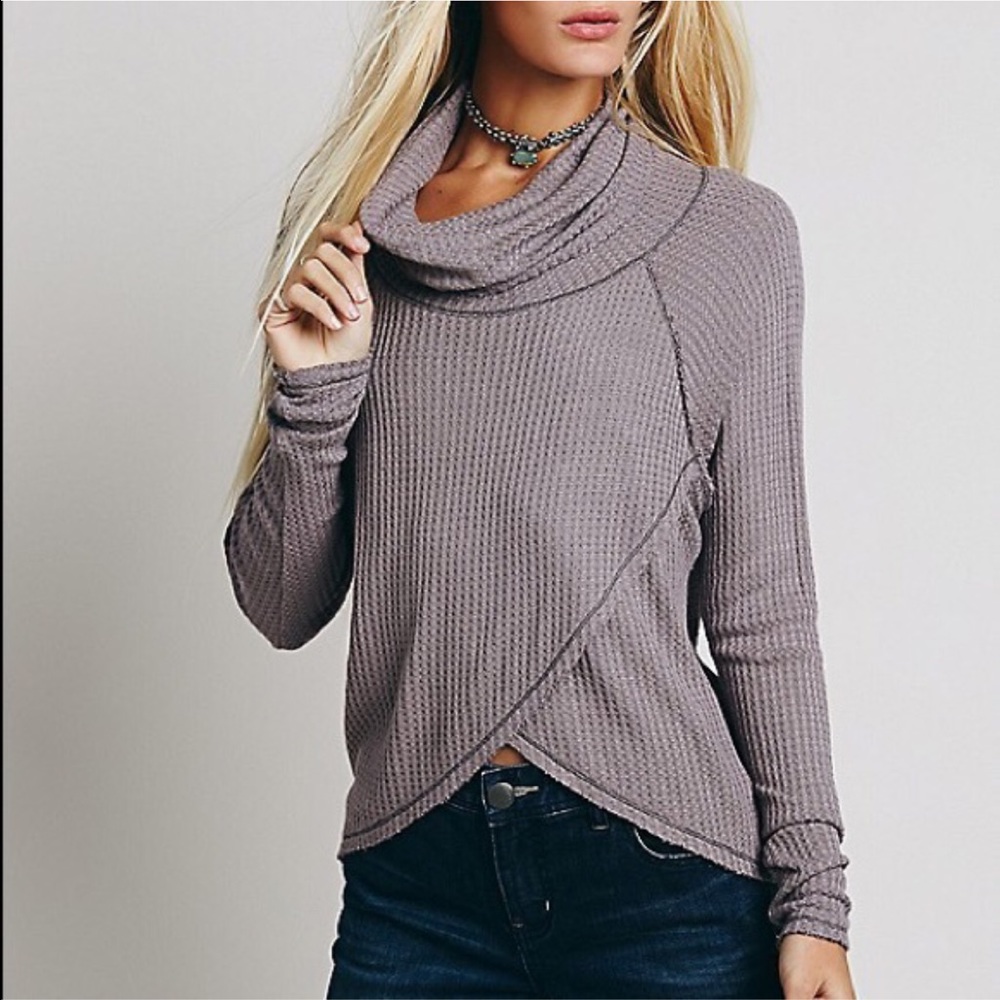 Free People Luxe Thermal Cowl Top