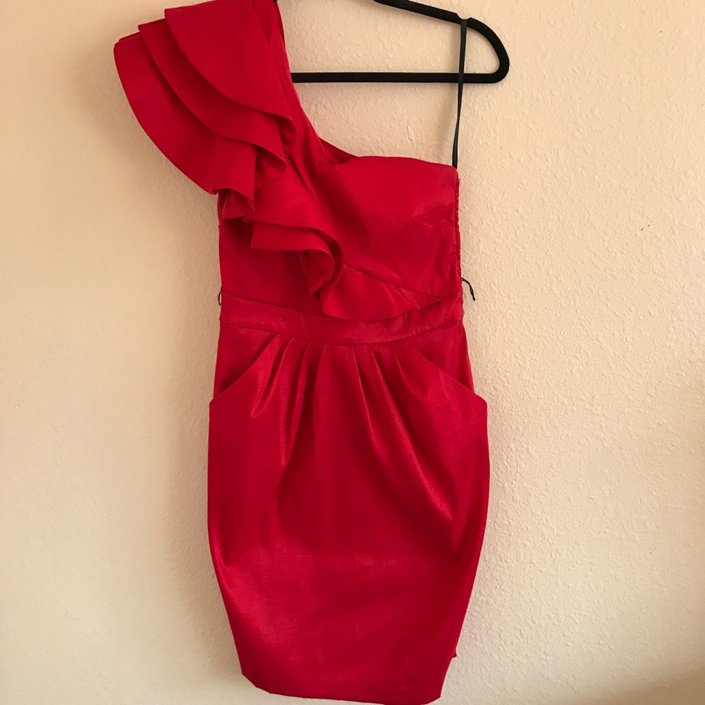 Jodi Kristoper Red Ruffle Dress!!