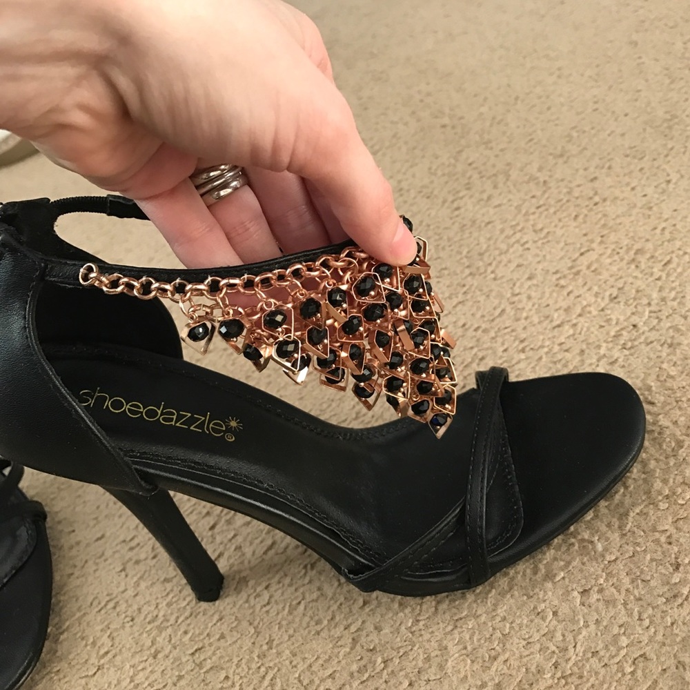 Black and gold shoes