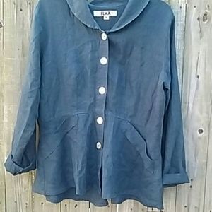 Flax linen peplum jacket