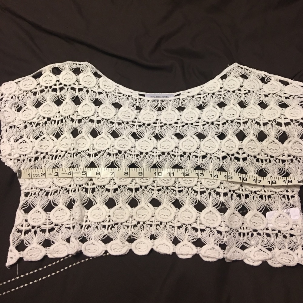 ❤️ 2 for $10 - White Crochet Crop Top - Picture 5 of 7