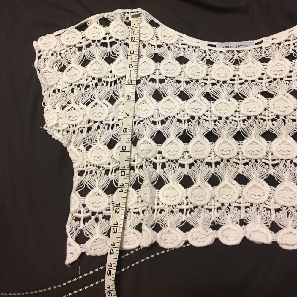 ❤️ 2 for $10 - White Crochet Crop Top - Picture 6 of 7