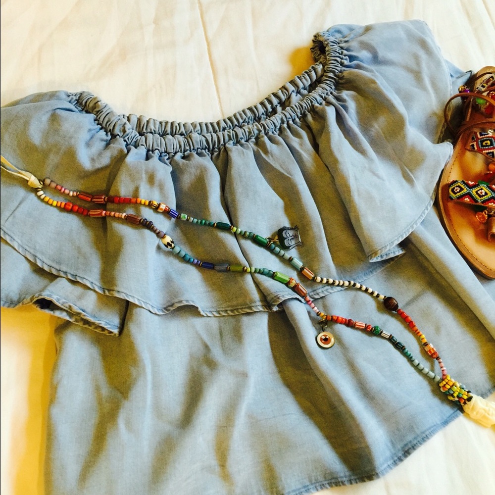 ZARA WOMAN OFF SHOULDER TOP