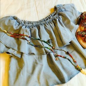 ZARA WOMAN OFF SHOULDER TOP