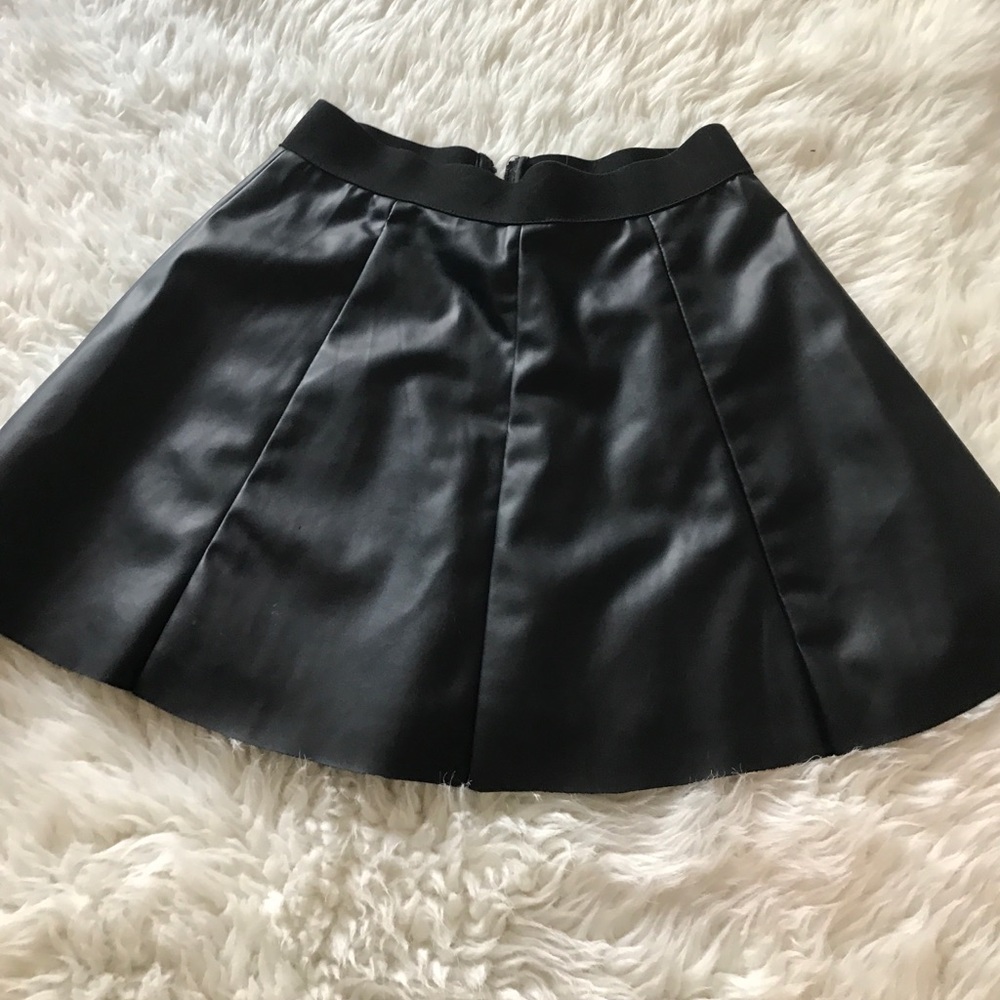 Black faux leather skirt