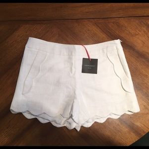 Cynthia Rowley white scalloped shorts