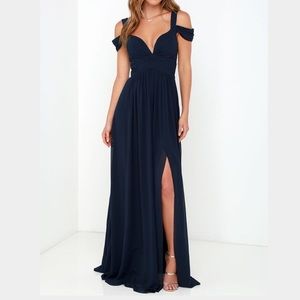 LuLu's Elegant Navy Blue Maxi Dress