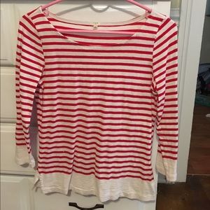 JCrew Red Striped Tee