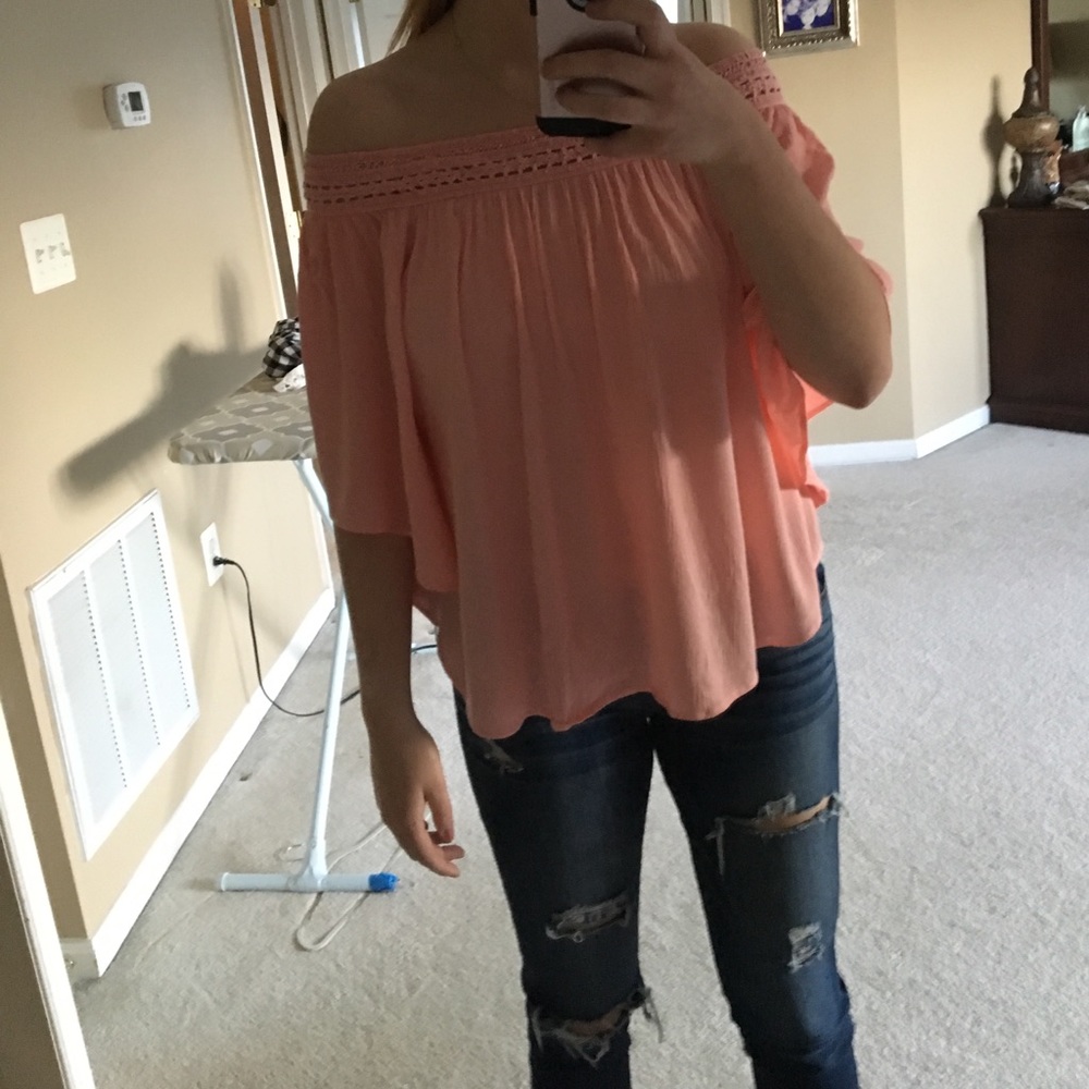 Pink off the shoulder top