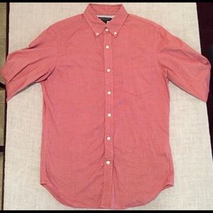 Banana Republic Red Soft Wash Dress Shirt