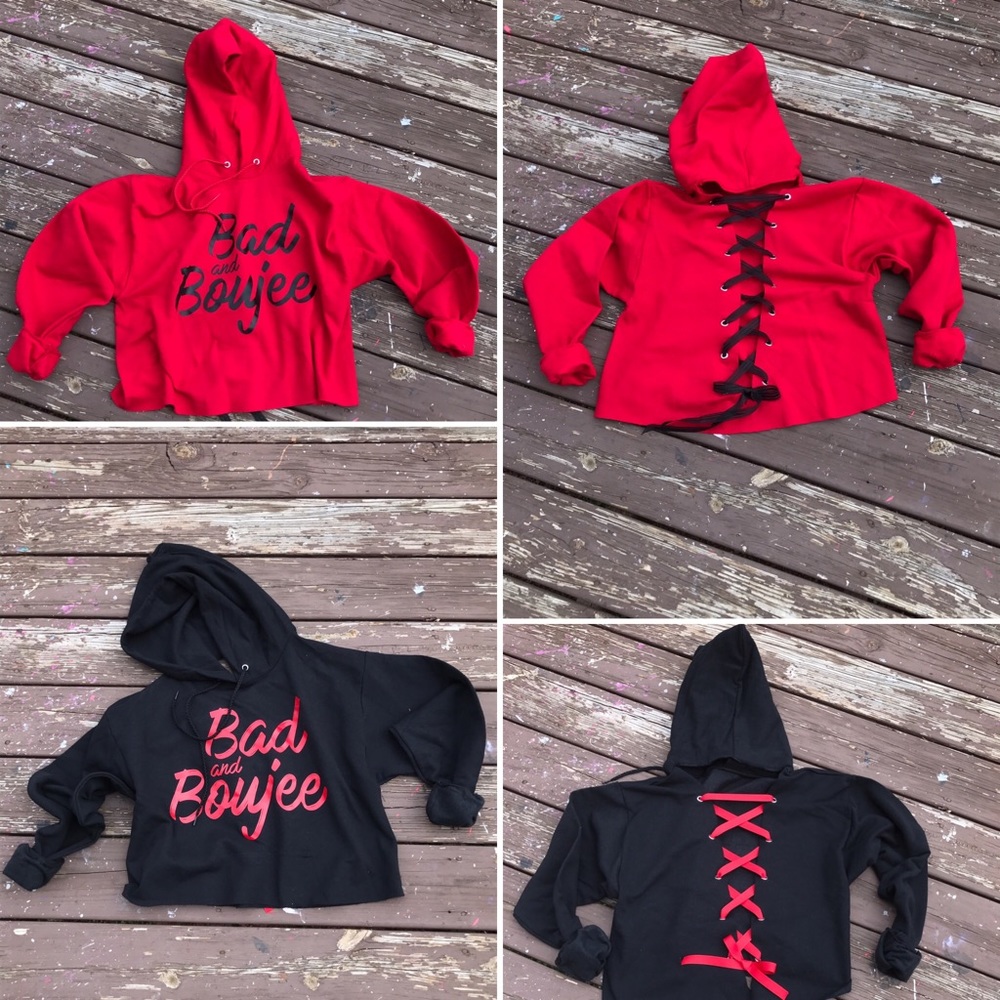 Custom Printed Cropped and Laced Hoodie