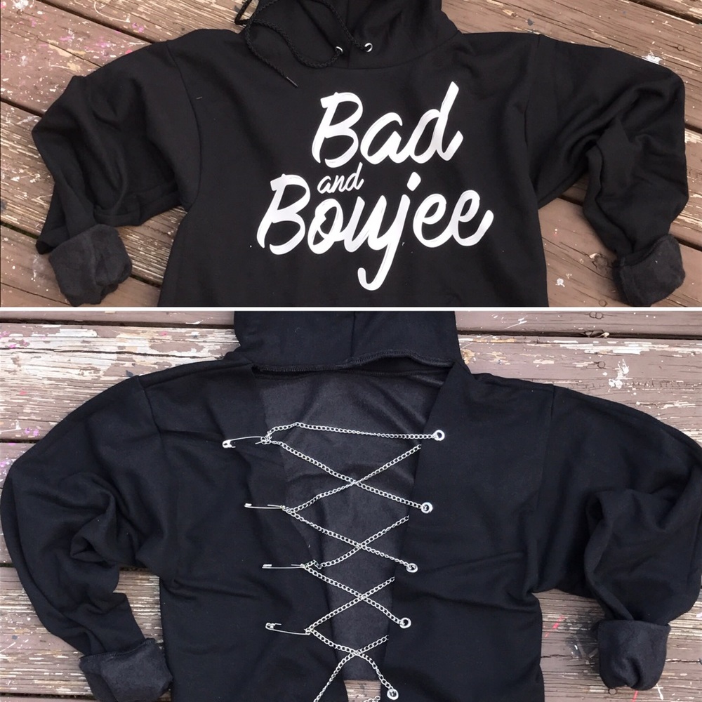 Custom Printed Cropped and Chained Hoodie