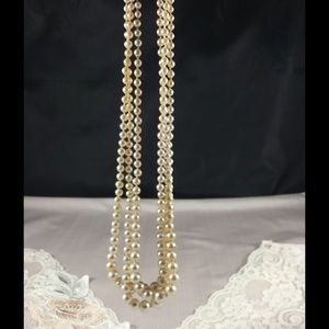 Vintage Three-Strand Faux Pearl Necklace