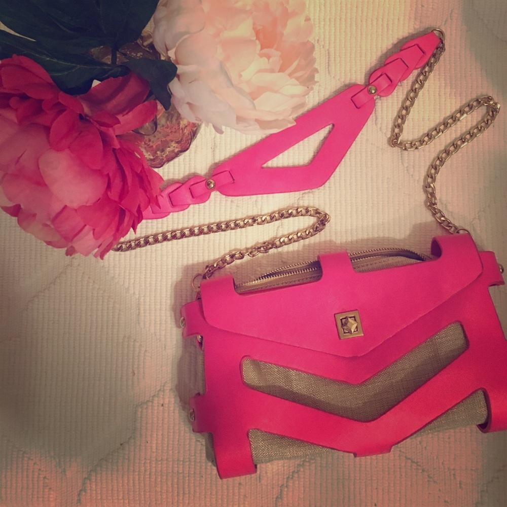 Pink Shoedazzle Chain Small Crossbody Purse
