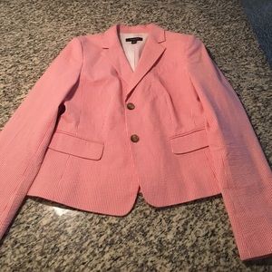 Ann Taylor Pink Seersucker Blazer
