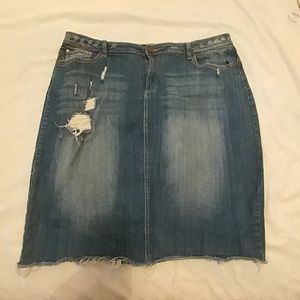 Lane Bryant Distressed Jean Skirt Size 20
