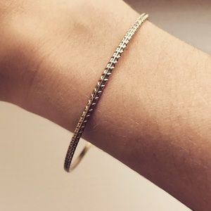 Vintage brass thin tribal bangle bracelet