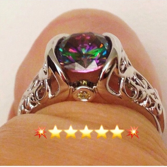 🔥NWT! Genuine Northern Mystic Topaz .925 Ring +🎁 - Picture 2 of 8
