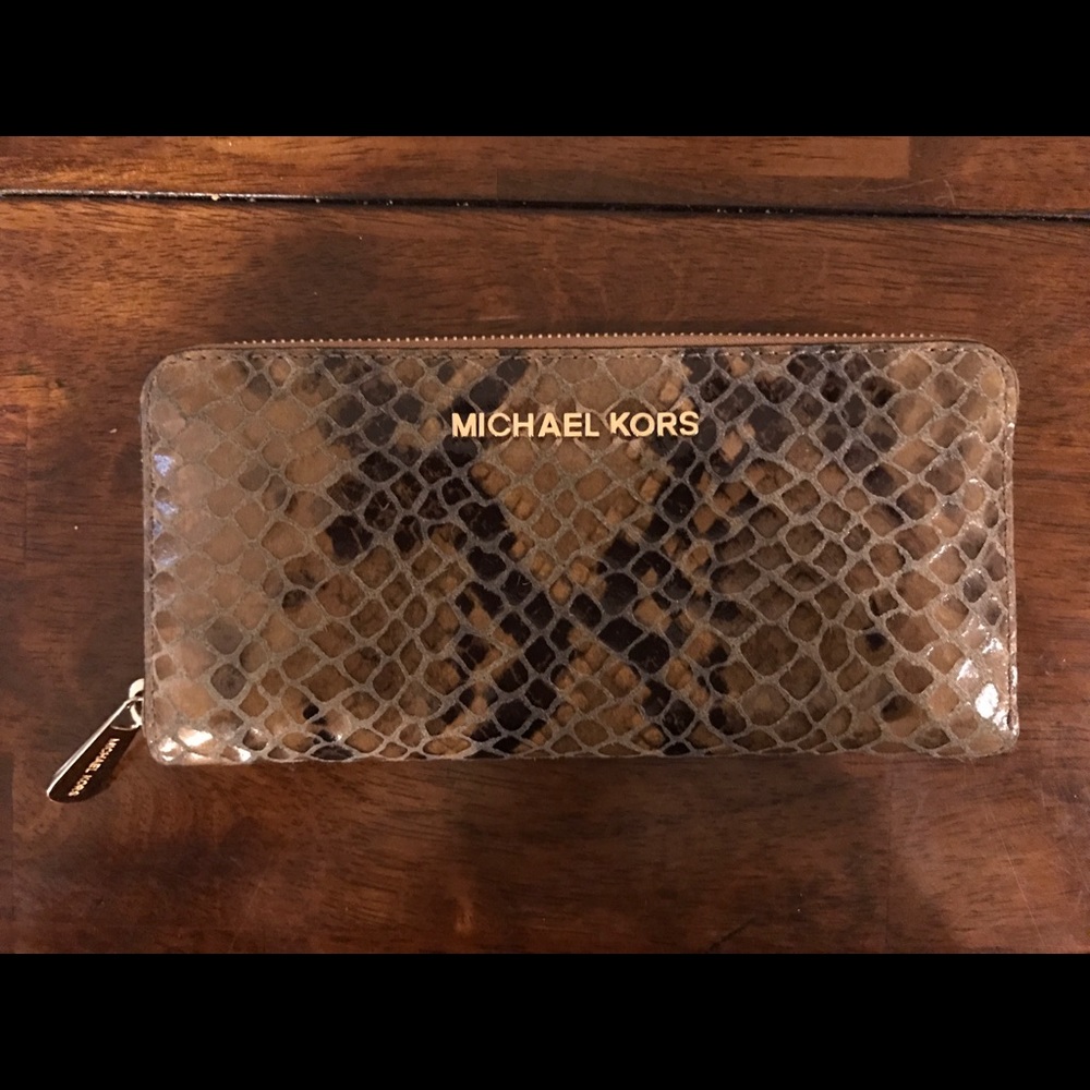 Michael Kors Python-Embossed Wallet